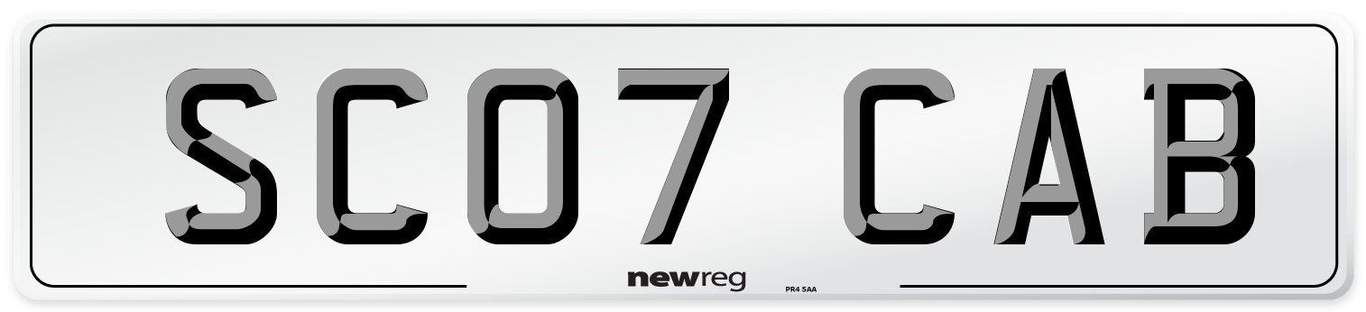 SC07 CAB Number Plate from New Reg